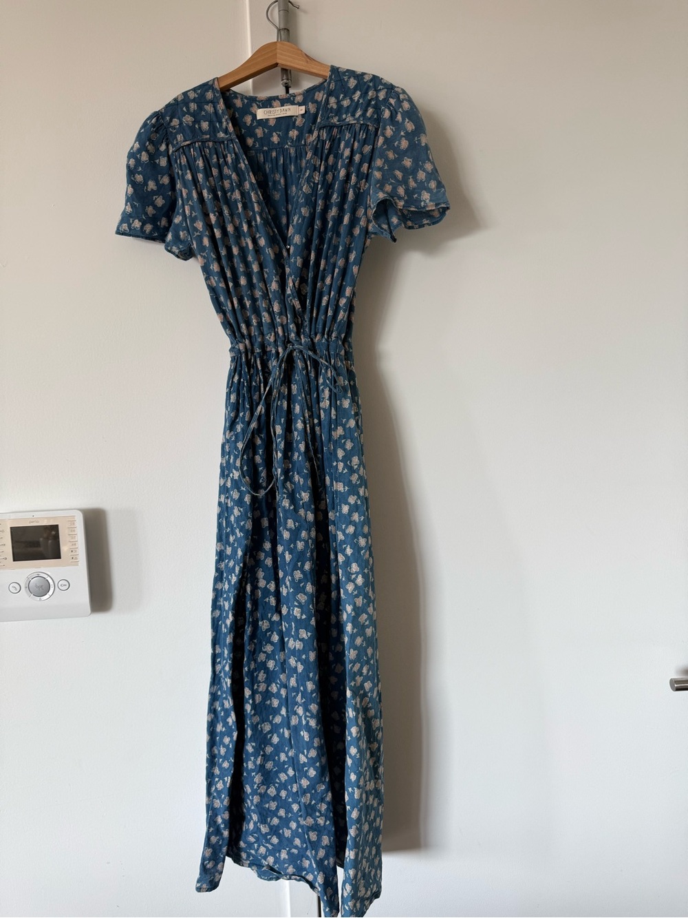 Christy Dawn Blue Floral Wrap Maxi Dress